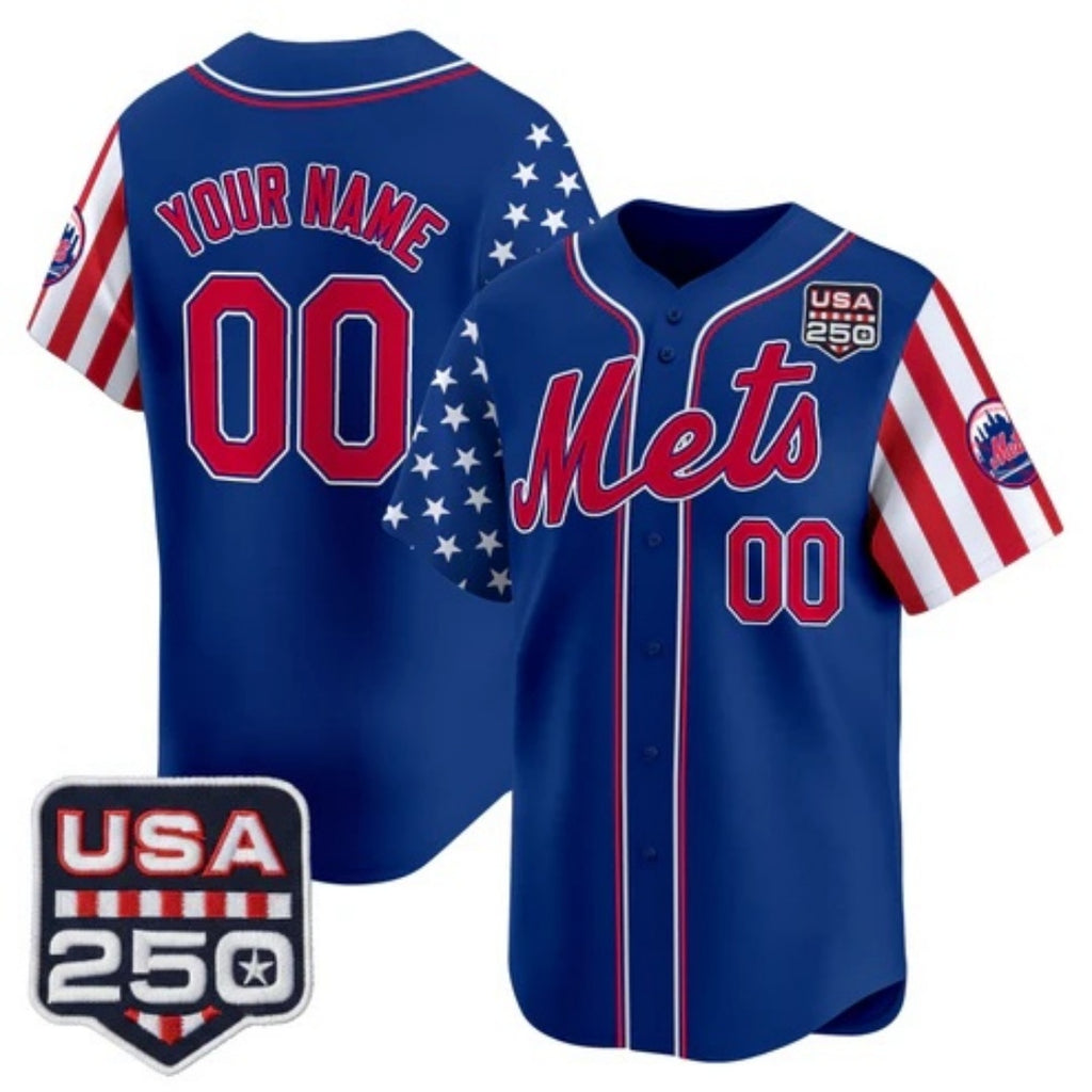 Custom New York Mets America 250 Edition Vapor Premier Limited Royal Jereymy Stitched Jerseys