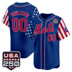 Custom New York Mets America 250 Edition Vapor Premier Limited Royal Jereymy Stitched Jerseys