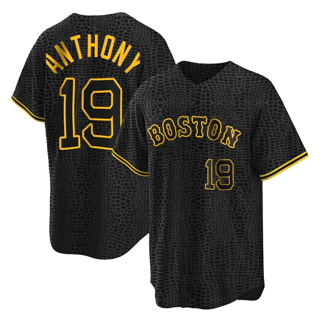 Boston Red Sox #19 Roman Anthony Player Black Jereymy Snake Skin City Home Game Stitched Jerseys