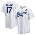 Los Angeles Dodgers #17 Shohei Ohtani White Jereymy 2024 World Series Cool Base Stitched Jersey