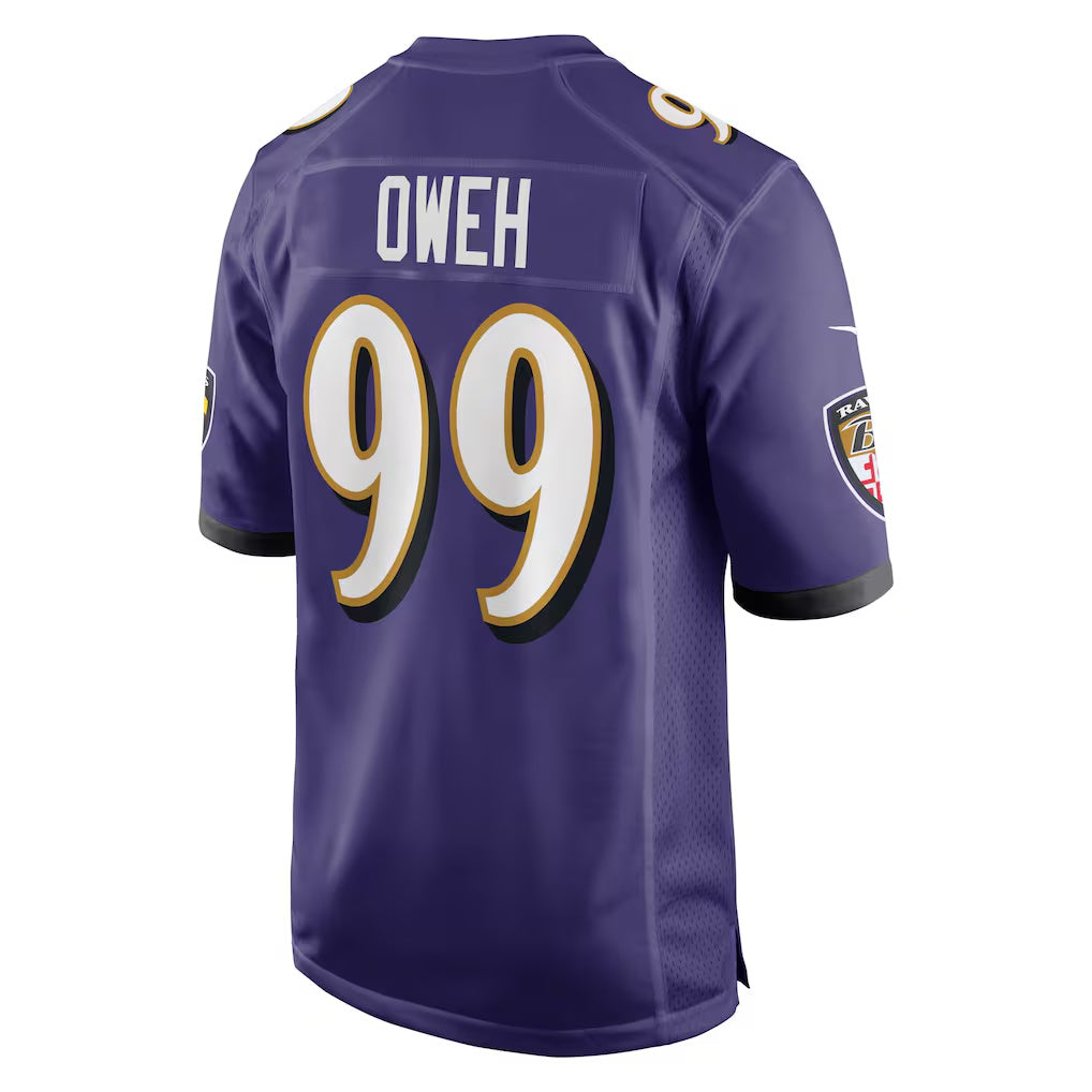 B.Ravens #99 Odafe Oweh Purple Jereymy Game Jersey