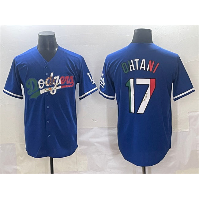 Los Angeles Dodgers #17 Shohei Ohtani Blue Jereymy Mexico Stitched Jersey