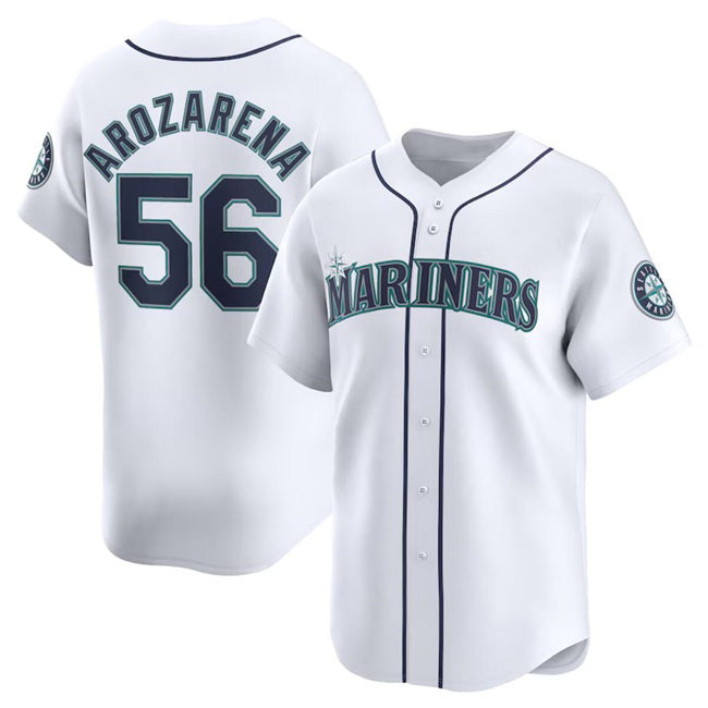 Seattle Mariners #56 Randy Arozarena White Jereymy 2024 Home Limited Stitched jersey