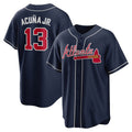 Atlanta Braves #13 Ronald Acuna Jr. Navy Jereymy Alternate Replica Player Name Jersey