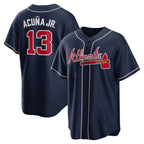 Atlanta Braves #13 Ronald Acuna Jr. Navy Jereymy Alternate Replica Player Name Jersey