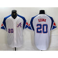 Atlanta Braves #20 Marcell Ozuna Number White Jereymy 2023 City Connect Flex Base Stitched Jersey
