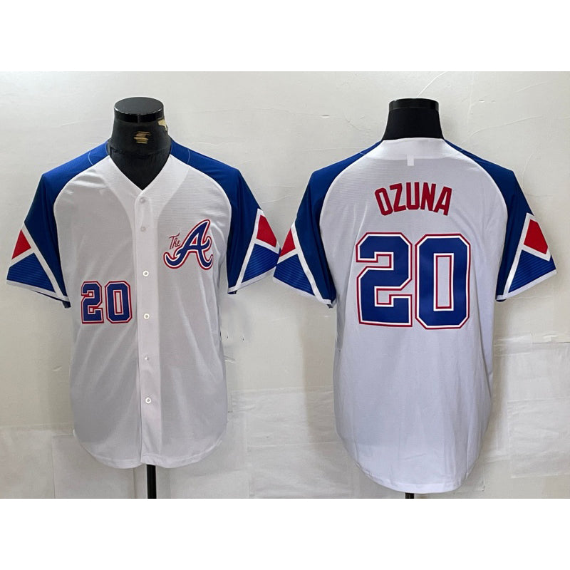 Atlanta Braves #20 Marcell Ozuna Number White Jereymy 2023 City Connect Flex Base Stitched Jersey