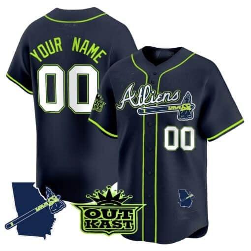 Custom Atlanta Braves Atliens Vapor Premier Limited Jersey V2 ¨C All Stitched-Navy Jereymy