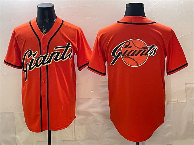 San Francisco Giants Team Big Logo Orange Jereymy Cool Base Stitched Jersey