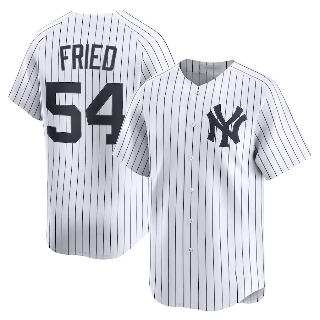 New York Yankees #54 Max Fried White Jereymy Home Limited Player Jersey 2