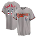 Baltimore Orioles #17 Colton Cowser Player Gray Jereymy USA 250 Fourth of July Home Game Stitched Jerseys