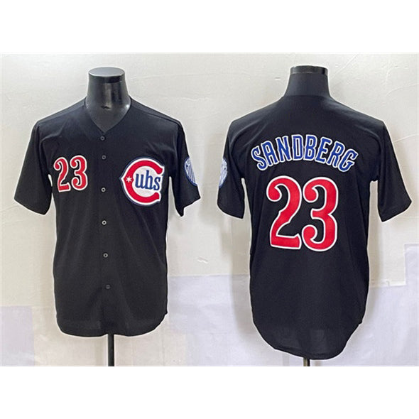 Chicago Cubs #23 Ryne Sandberg Black Jereymy Limited Stitched Jersey