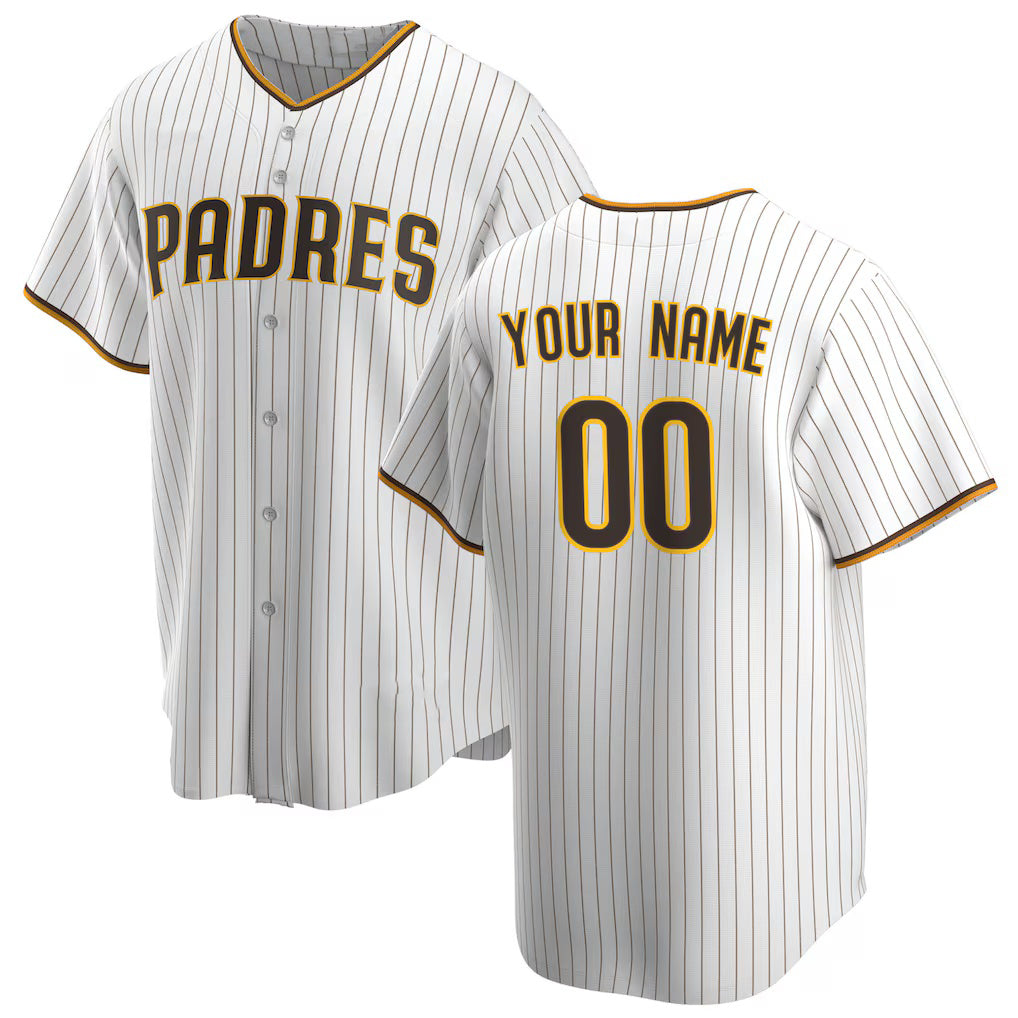 Custom San Diego Padres White Jereymy Home Replica Jersey