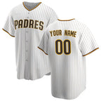 Custom San Diego Padres White Jereymy Home Replica Jersey