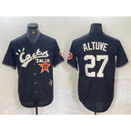 Houston Astros #27 Jose Altuve Black Jereymy Cactus Jack Cool Base Jersey