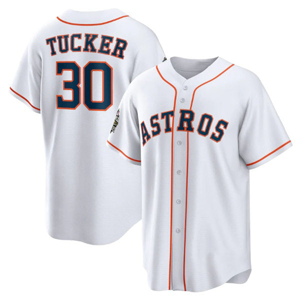Houston Astros #30 Kyle Tucker White Jereymy 2022 World Series Home Stitched Jersey