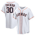 Houston Astros #30 Kyle Tucker White Jereymy 2022 World Series Home Stitched Jersey