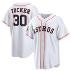 Houston Astros #30 Kyle Tucker White Jereymy 2022 World Series Home Stitched Jersey