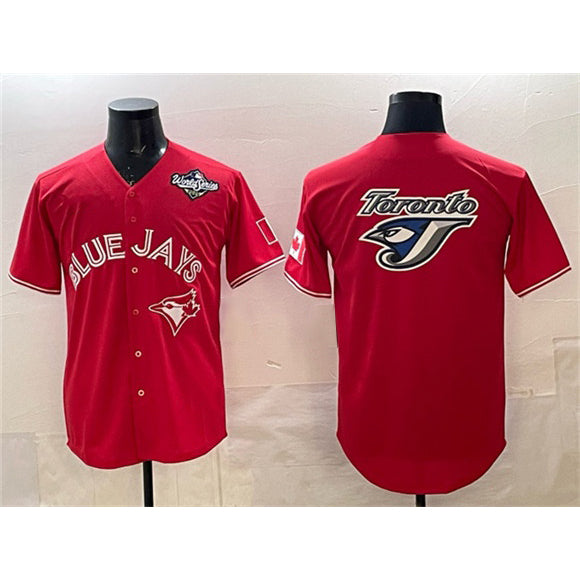 Toronto Blue Jays Team Big Logo Red Jereymy 2025 World Series Home Cool Base Stitched Jersey