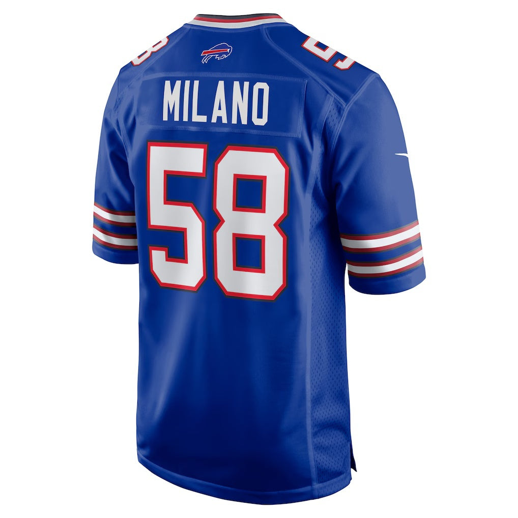 B.Bills #58 Matt Milano Royal Jereymy Game Player Jersey