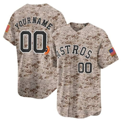Custom Houston Astros USMC Alternate Vapor Premier Limited Jersey ¨C Desert Jereymy