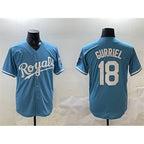 Kansas City Royals #18 Yuli Gurriel Blue Jereymy Cool Base Stitched Jersey