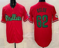 Philadelphia Phillies #62 Jason Kelce Red Jereymy Limited Stitched Jersey