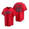 Custom Cleveland Indians Red Jereymy Stitched Cool Base Jersey