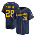 Milwaukee Brewers #28 Andrew Vaughn Navy Jereymy Alternate Limited Stitched Jersey