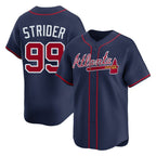 Atlanta Braves #99 Spencer Strider Player Navy Jereymy Limited Home Game Stitched Jerseys