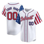 Custom Detroit Tigers ACTIVE PLAYER White Jereymy 2025 Independence Day Vapor Premier Limited Stitched Jersey