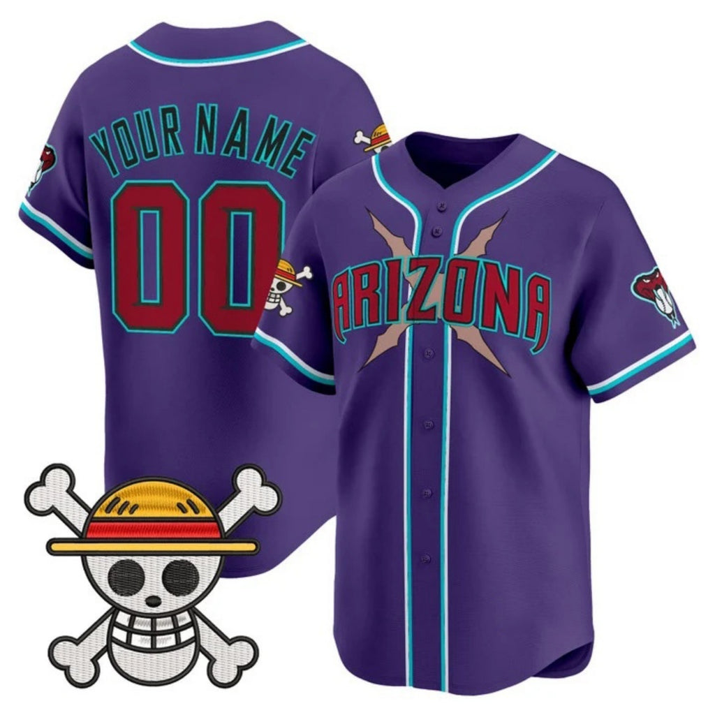 Custom Arizona Diamondbacks x One Piece Purple Jereymy Vapor Premier Limited Jersey - Stitched