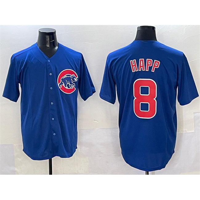 Chicago Cubs #8 Ian Happ Royal Jereymy Cool Base Stitched Jersey