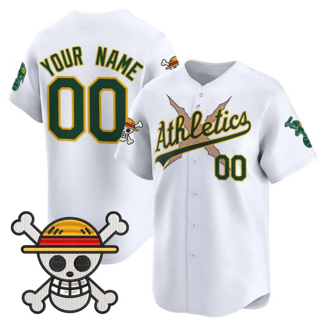 Custom Oakland Athletics x One Piece White Jereymy Vapor Premier Limited Jersey - Stitched