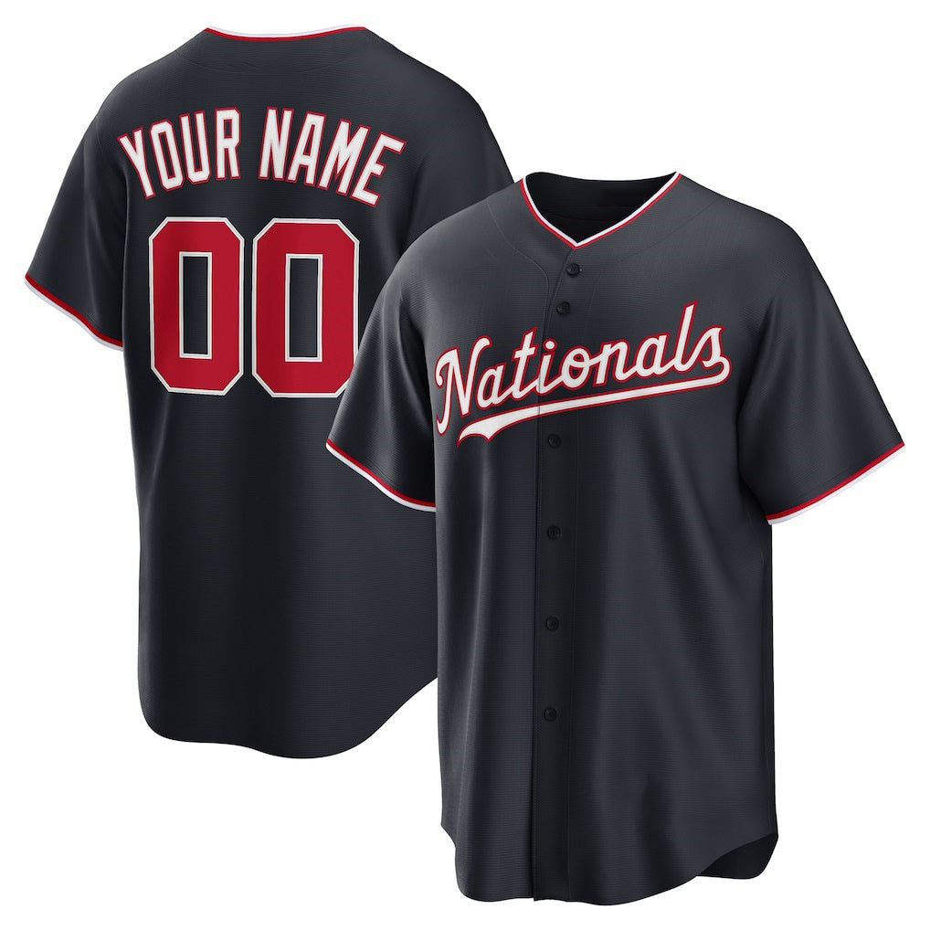 Custom Washington Nationals Navy Jereymy Alternate Replica Jersey