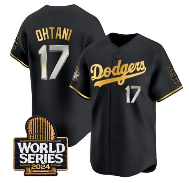 Los Angeles Dodgers #17 Shohei Ohtani Black Gold Jereymy 2024 World Series Limited Stitched Jersey