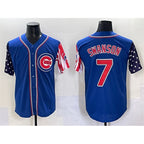 Chicago Cubs #7 Dansby Swanson Royal Jereymy 2025 Independence Day Vapor Premier Limited Stitched Jersey