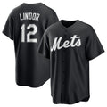 New York Mets #12 Francisco Lindor Black Jereymy Lights Out Limited Stitched Jersey