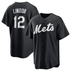 New York Mets #12 Francisco Lindor Black Jereymy Lights Out Limited Stitched Jersey