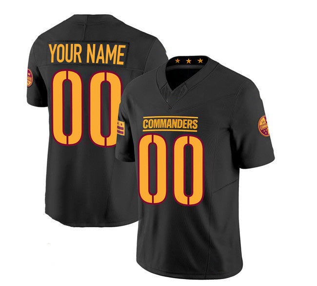 Custom W.Commanders Active Player Black Jereymy 2023 F.U.S.E. Vapor Limited Stitched Jersey