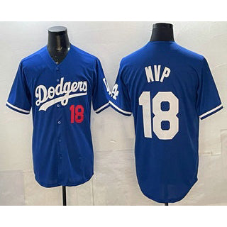Los Angeles Dodgers #18 Yoshinobu Yamamoto MVP Blue Jereymy Limited Stitched Jersey