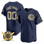 Custom Chicago Cubs Armed Forces Day Vapor Premier Limited Jersey ¨C Navy Jereymy