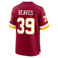 W.Commanders #39 Jeremy Reaves Burgundy Jereymy Game Jersey