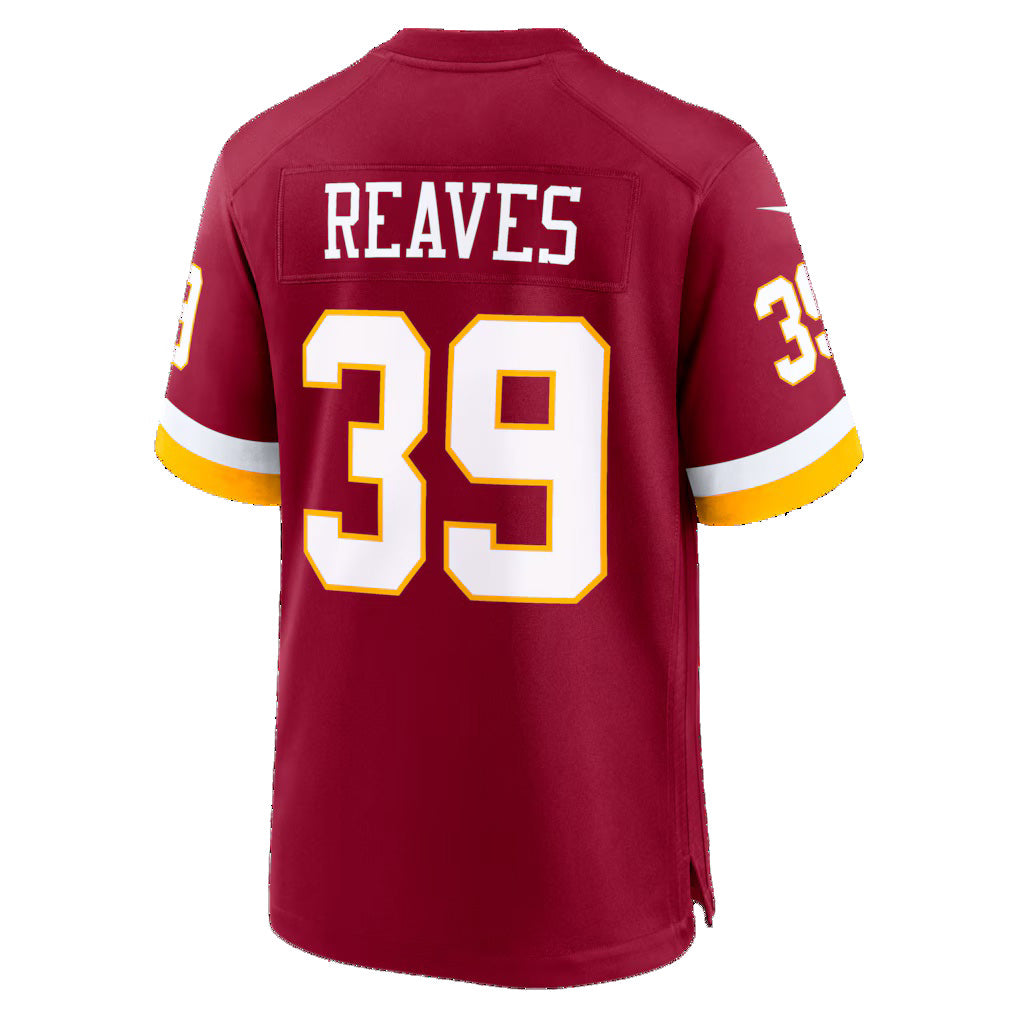 W.Commanders #39 Jeremy Reaves Burgundy Jereymy Game Jersey