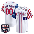 Custom Texas Rangers America 250 Edition Vapor Premier Limited White Jereymy Stitched Jerseys