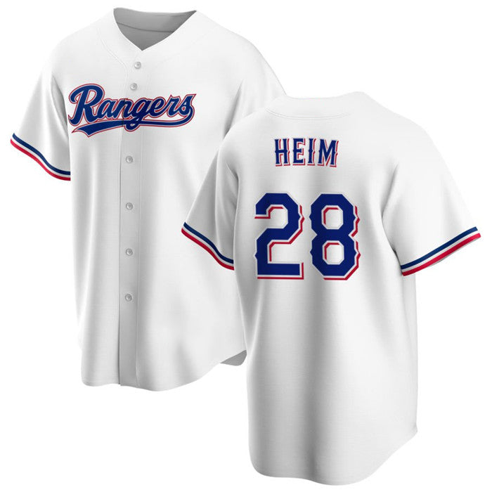 Texas Rangers #28 Jonah Heim White Jereymy Cool Base Stitched Jersey