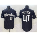 Milwaukee Brewers #10 Sal Frelick Black Jereymy 'Gothic 414 Shadows Edition' Vapor Premier Limited Stitched Jersey