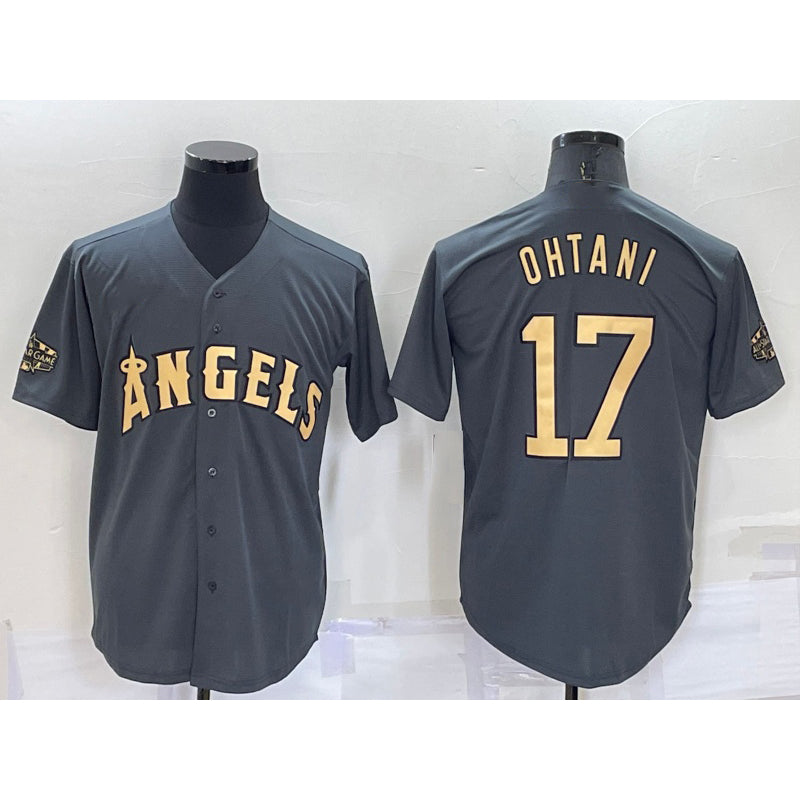 Los Angeles Angels #17 Shohei Ohtani Grey Jereymy 2022 All Star Stitched Cool Base Jersey
