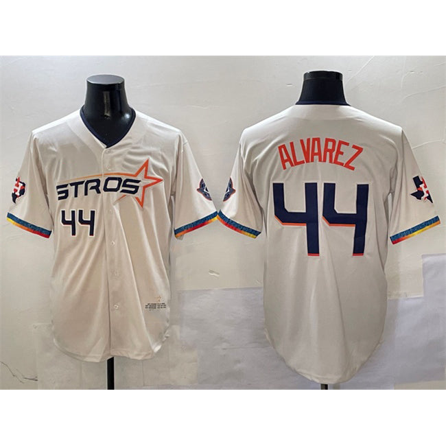 Houston Astros #44 Yordan Alvarez Cream Jereymy 2025 City Connect With Texas Patch Limited Stitched Jersey