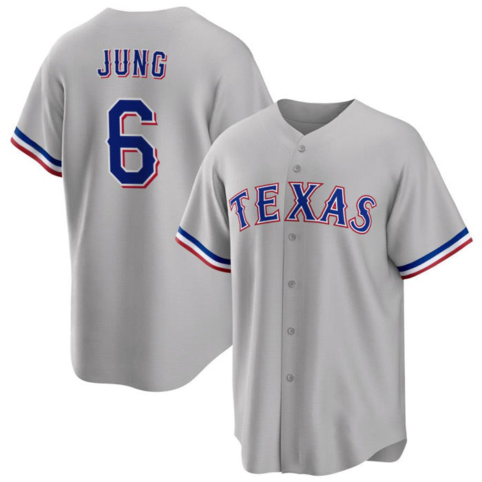 Texas Rangers #6 Josh Jung Gray Jereymy Cool Base Stitched Jersey